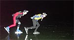 Night skating on ice