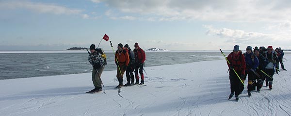 Ice skating on Yttre Hållsfjärden.