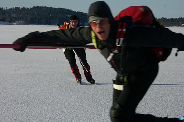 Lake Mälaren, ice skating.