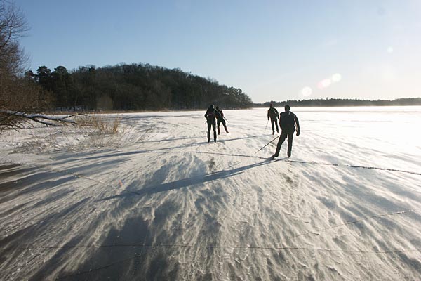 Lake Mälaren, ice skating.