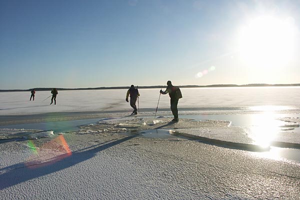 Lake Mälaren, ice skating.