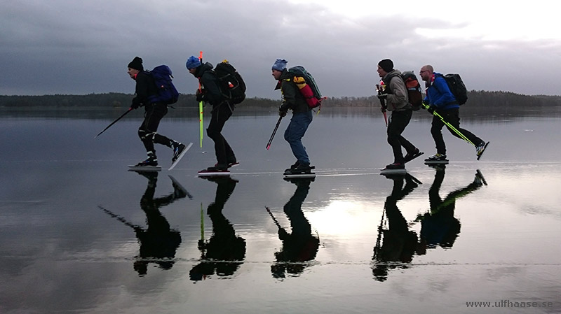 Ice skating on lake Lidsjön 2016.