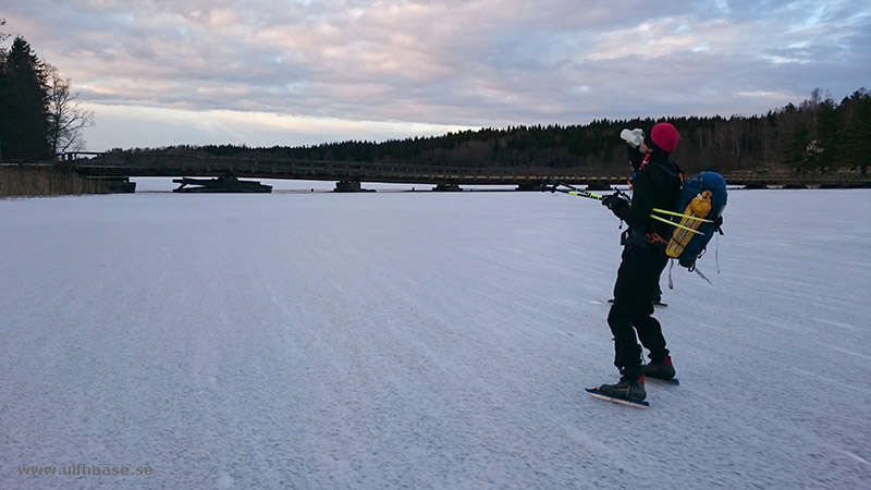 Ice skating on lake Båven 2016.