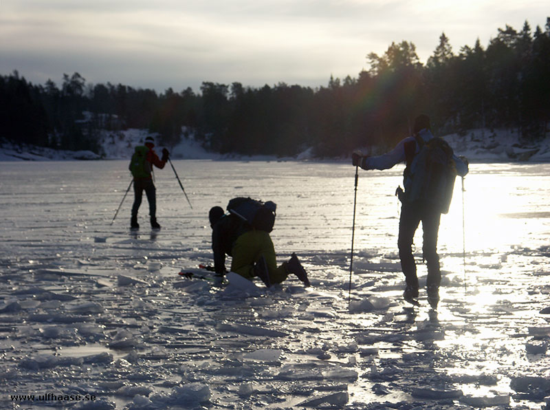 Ice skating in the Stockholm archipelago 2016.