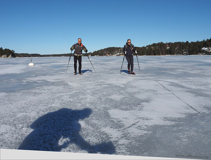 Ice skating in the Stockholm archipelago.