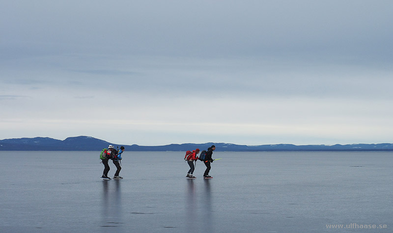 Ice skating on lake Siljan