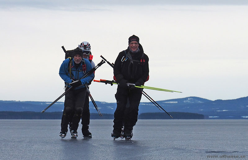 Ice skating on lake Siljan