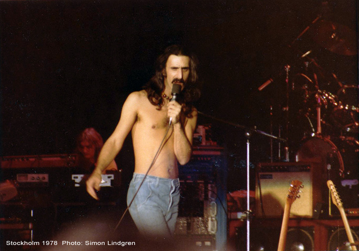 Frank Zappa in Stockholm 1978. Photo: Simon Lindgren.