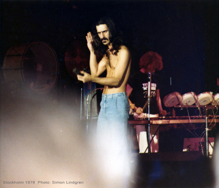 Frank Zappa in Stockholm 1978. Photo: Simon Lindgren.