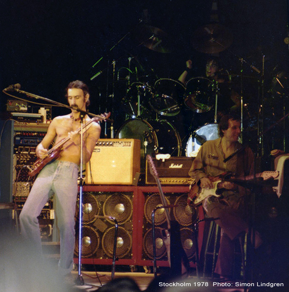 Frank Zappa in Stockholm 1978. Photo: Simon Lindgren.