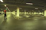 Skating in a parking garage, Stockholm 2003.)