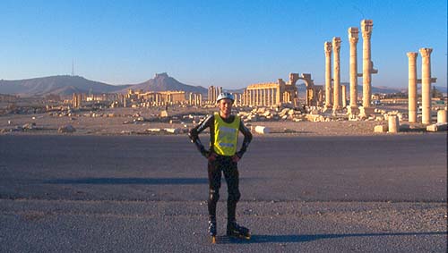 Inline skating in Palmyra, Syria