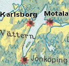 Lake Vättern, map