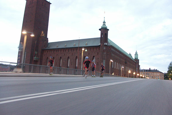 Morning skating on inlines in Stockholm.