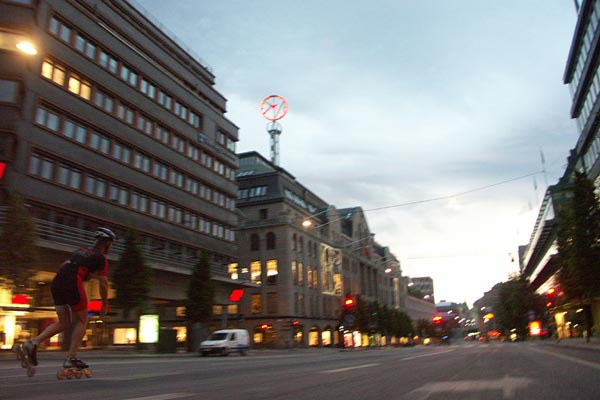 Morning skating on inlines in Stockholm.