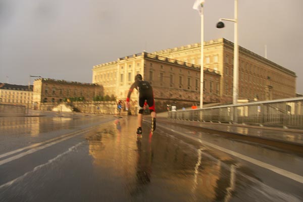 Morning skating on inlines in Stockholm.