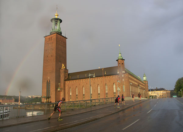 Morning skating on inlines in Stockholm.