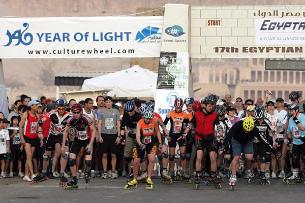 Egyptian Marathon, Luxor 2010, inline skating.