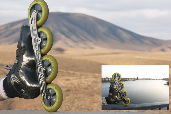 Inline skating on Fuerteventura.