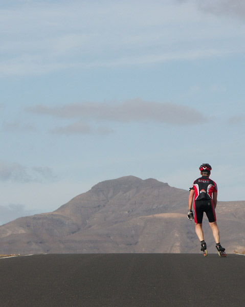 Inline skating on Fuerteventura.