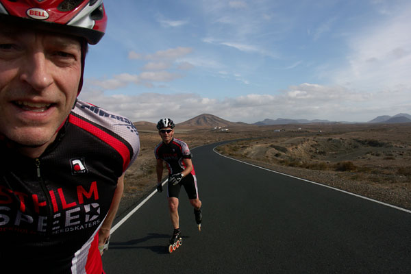 Inline skating on Fuerteventura.