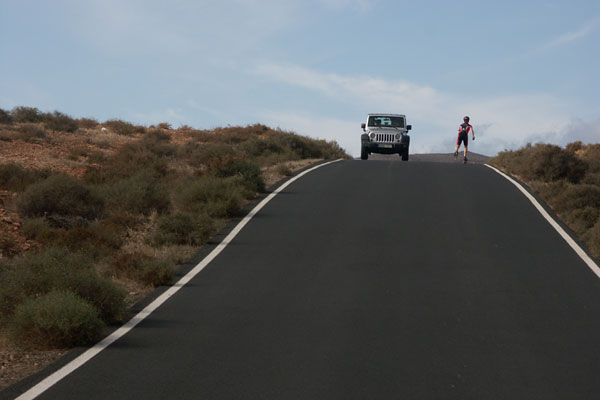 Inline skating on Fuerteventura.