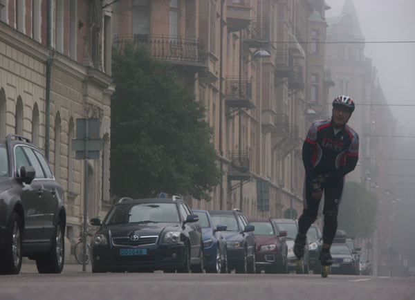 Morning skating on inlines in Stockholm.