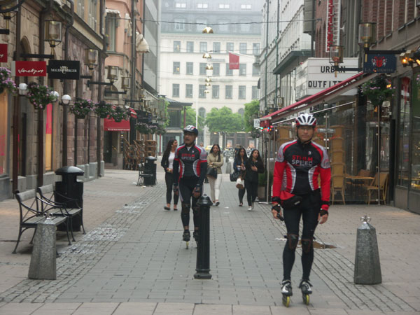 Morning skating on inlines in Stockholm.