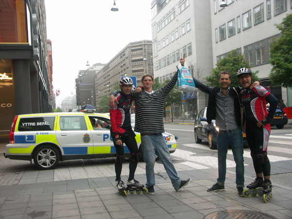 Morning skating on inlines in Stockholm.