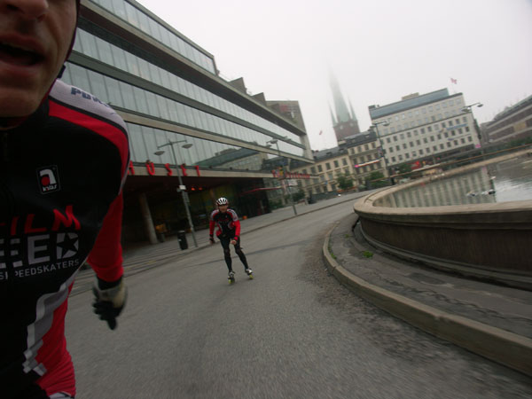 Morning skating on inlines in Stockholm.