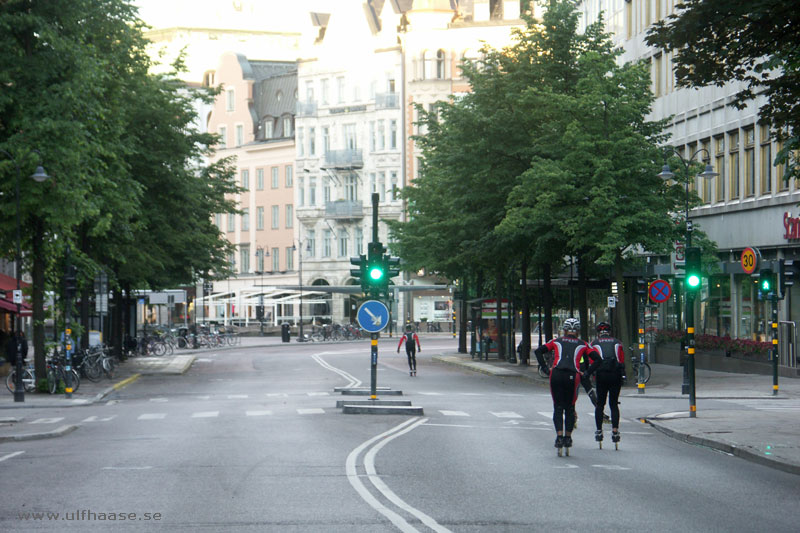 Morning skating on inlines in Stockholm.