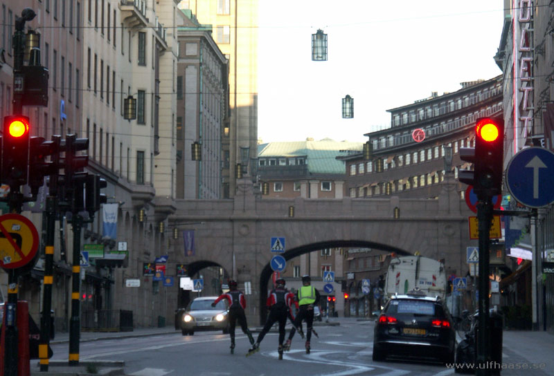 Morning skating on inlines in Stockholm.