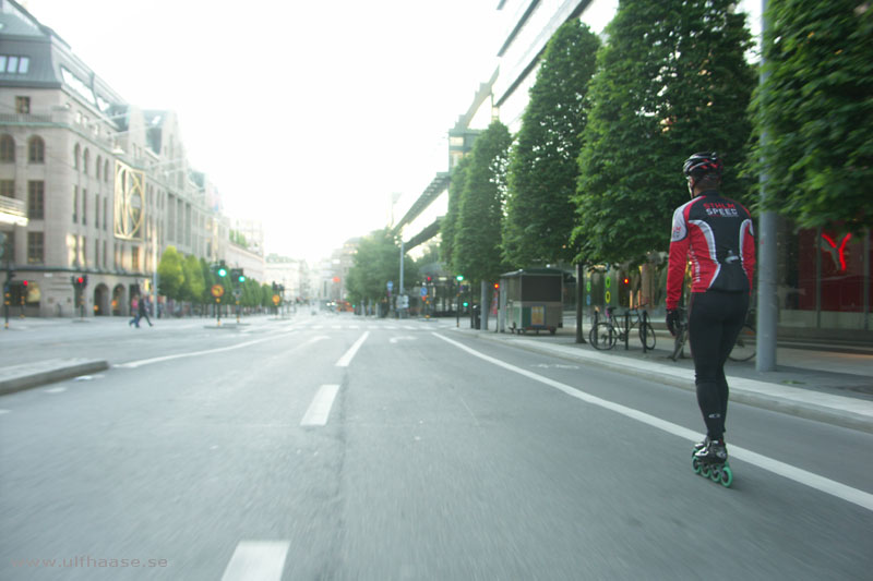 Morning skating on inlines in Stockholm.