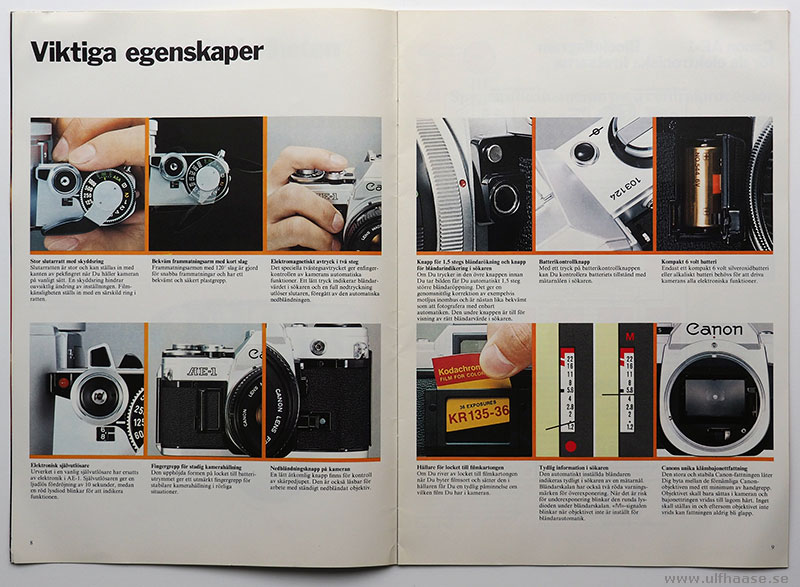 Canon AE-1 brochure