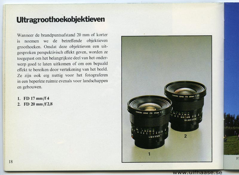 Canon FDn lenses (brochure), 1980