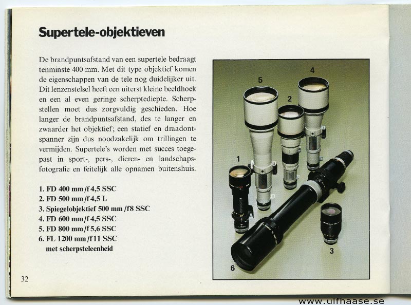 Canon FDn lenses (brochure), 1980