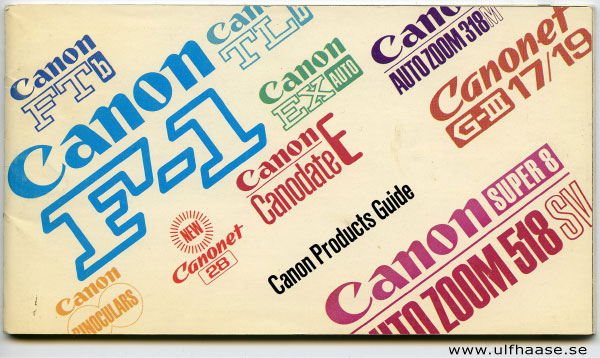 Canon Products Guide (brochure), 1972