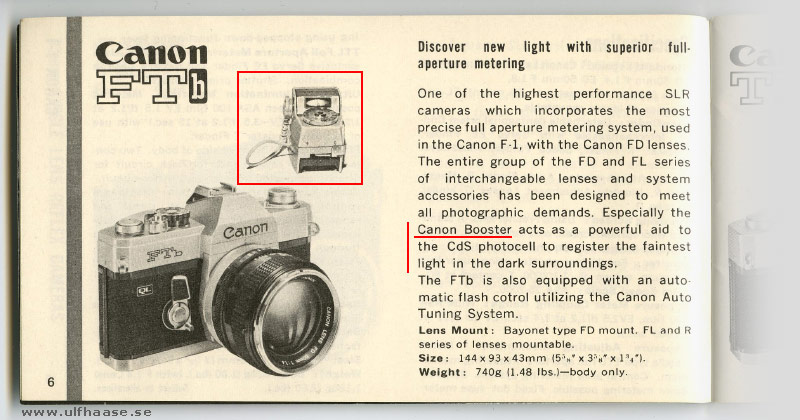 Brochure Canon Products Guide 1972