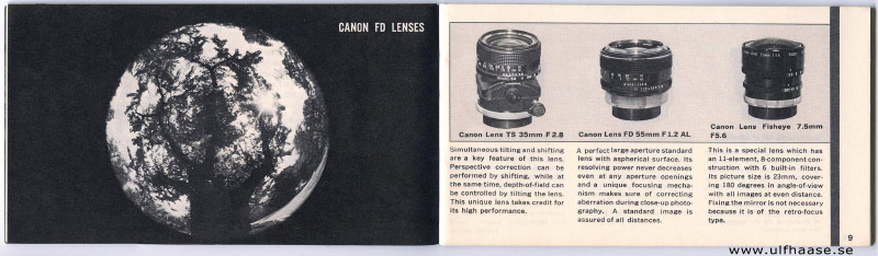 Canon Products Guide (brochure), 1972