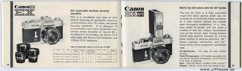 Canon Products Guide (brochure), 1972