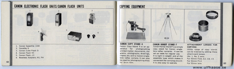 Canon Products Guide (brochure), 1972