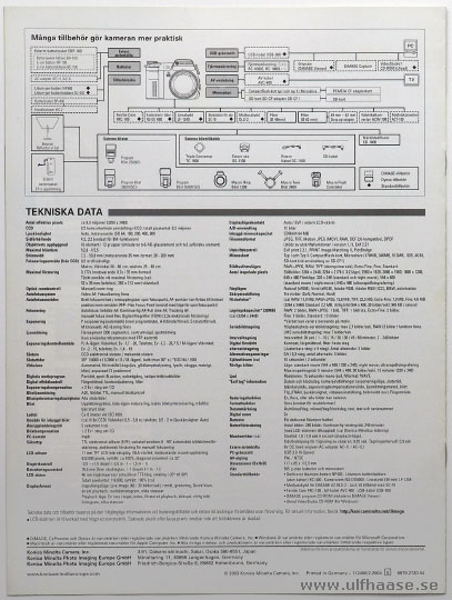 Konica Minolta Dimage A2 brochure