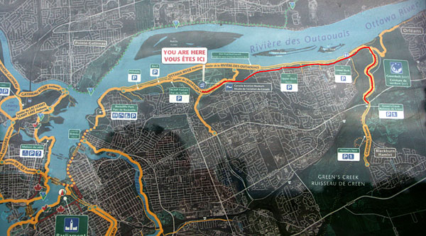 Map Rockcliffe Parkway, Ottawa.