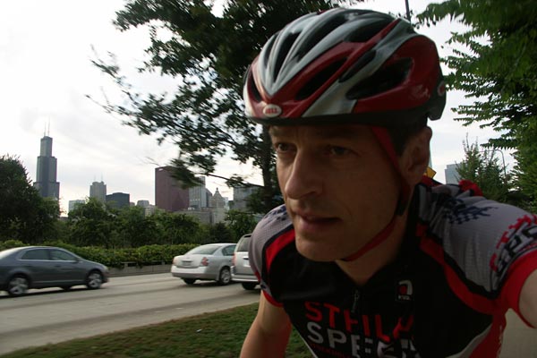 Inline skating in Chicago.