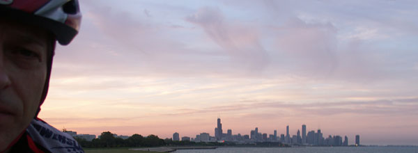 Inline skating in Chicago.