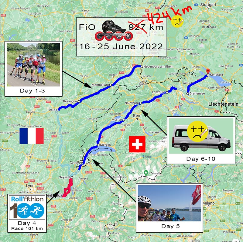 FiO (Four in One) 2022, route map, inline skating.