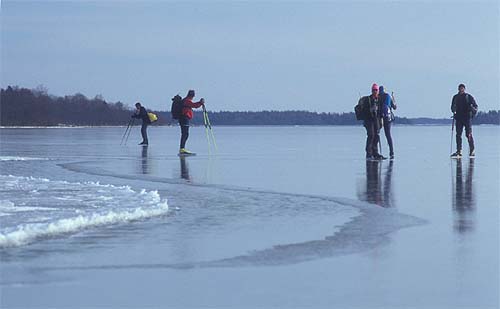 Ice skating on Björköfjärden and Lidöfjärden.