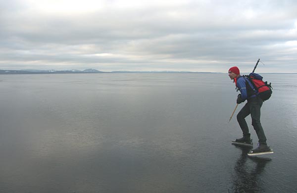 Ice skating on Lake Siljan