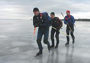 Ice skating on Lake Siljan