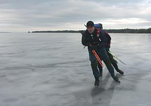 Ice skating on Lake Siljan